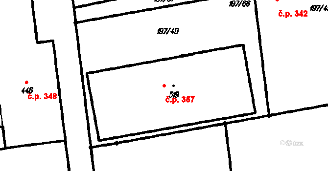 Vestec 357 na parcele st. 519 v KÚ Vestec u Prahy, Katastrální mapa