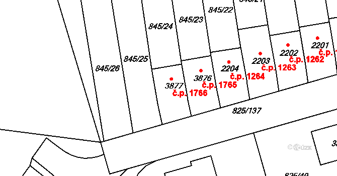 Humpolec 1766 na parcele st. 3877 v KÚ Humpolec, Katastrální mapa