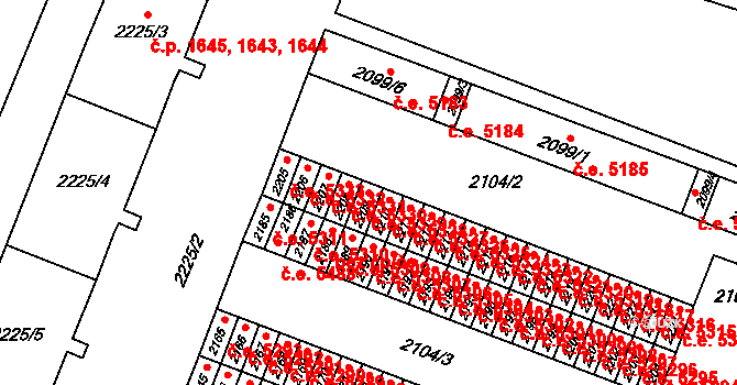 Kadaň 5329 na parcele st. 2209 v KÚ Kadaň, Katastrální mapa