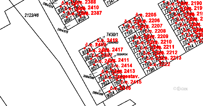 Hodonín 2417 na parcele st. 9535 v KÚ Hodonín, Katastrální mapa
