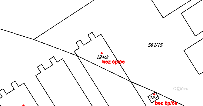 Třebonín 38278928 na parcele st. 124/2 v KÚ Třebonín, Katastrální mapa