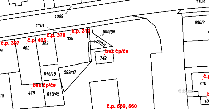 Krupka 42131928 na parcele st. 742 v KÚ Bohosudov, Katastrální mapa