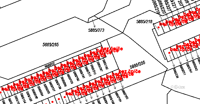 Chomutov 45047928 na parcele st. 5885/162 v KÚ Chomutov I, Katastrální mapa