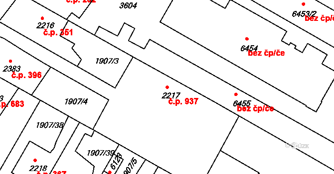 Kolín 47663928 na parcele st. 2217 v KÚ Kolín, Katastrální mapa