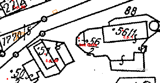 Chlístovice 48299928 na parcele st. 56/2 v KÚ Chlístovice, Katastrální mapa