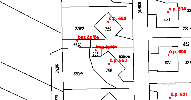 Kardašova Řečice 49138928 na parcele st. 935 v KÚ Kardašova Řečice, Katastrální mapa