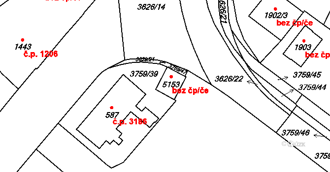 Břeclav 49387928 na parcele st. 5153 v KÚ Břeclav, Katastrální mapa
