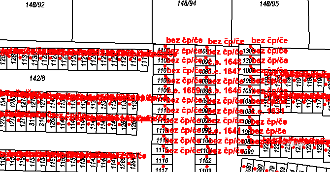 Kladno 50254928 na parcele st. 1109 v KÚ Rozdělov, Katastrální mapa