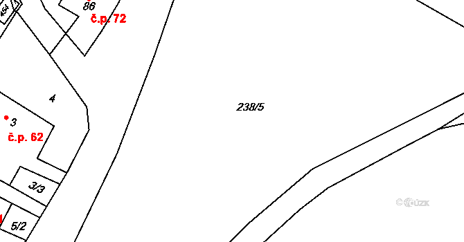 Lipinka 10 na parcele st. 238/5 v KÚ Lipinka, Katastrální mapa