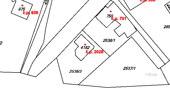 Frenštát pod Radhoštěm 2026 na parcele st. 4182 v KÚ Frenštát pod Radhoštěm, Katastrální mapa