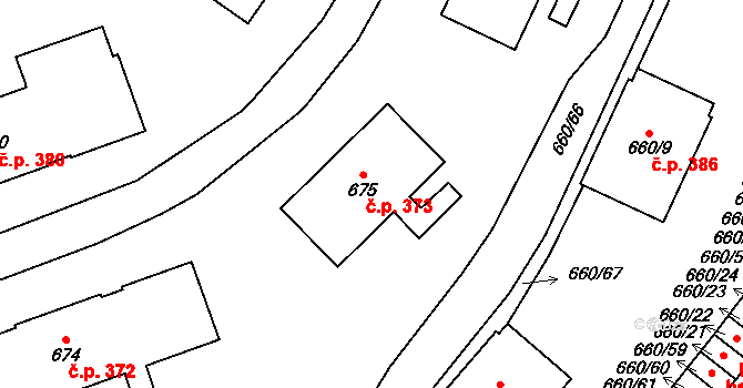 Vimperk II 373, Vimperk na parcele st. 675 v KÚ Vimperk, Katastrální mapa