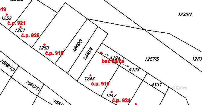 Sadská 88540928 na parcele st. 4124 v KÚ Sadská, Katastrální mapa