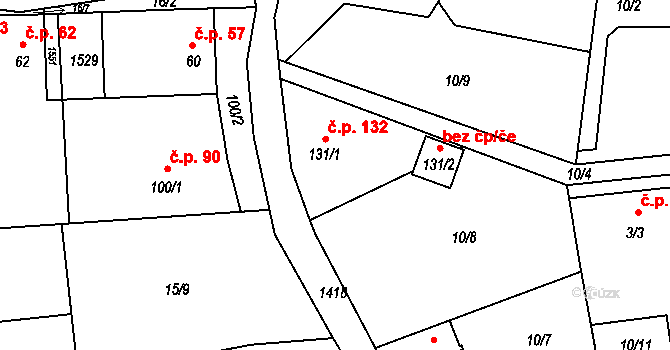 Velká Černoc 132, Měcholupy na parcele st. 131/1 v KÚ Velká Černoc, Katastrální mapa