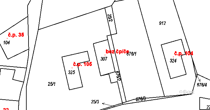 Zákolany 102918929 na parcele st. 307 v KÚ Trněný Újezd u Zákolan, Katastrální mapa