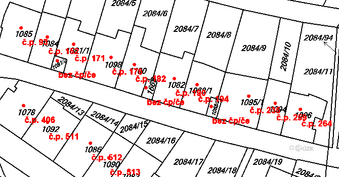 Jáchymov 190 na parcele st. 1082 v KÚ Jáchymov, Katastrální mapa