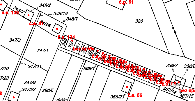Pávov 100, Jihlava na parcele st. 354 v KÚ Pávov, Katastrální mapa