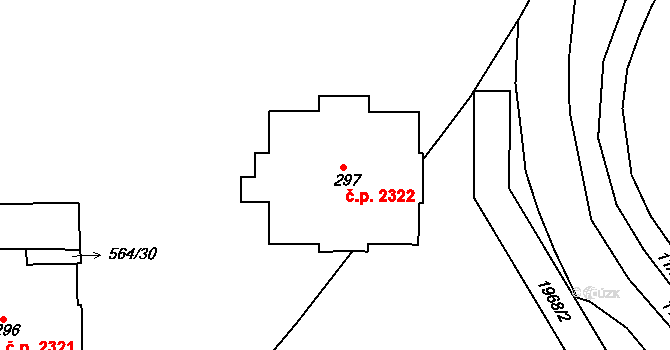 Šumperk 2322 na parcele st. 297 v KÚ Dolní Temenice, Katastrální mapa