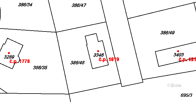 Choceň 1819 na parcele st. 3346 v KÚ Choceň, Katastrální mapa