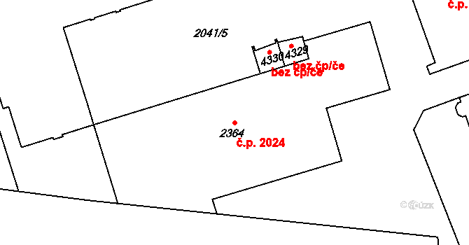 Dvůr Králové nad Labem 2024 na parcele st. 2364 v KÚ Dvůr Králové nad Labem, Katastrální mapa