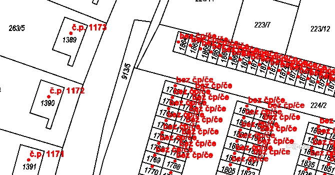 Český Brod 41497929 na parcele st. 1763 v KÚ Český Brod, Katastrální mapa