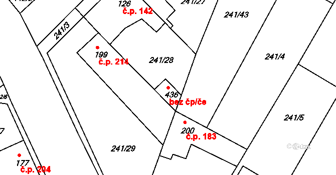 Braškov 43036929 na parcele st. 436 v KÚ Braškov, Katastrální mapa