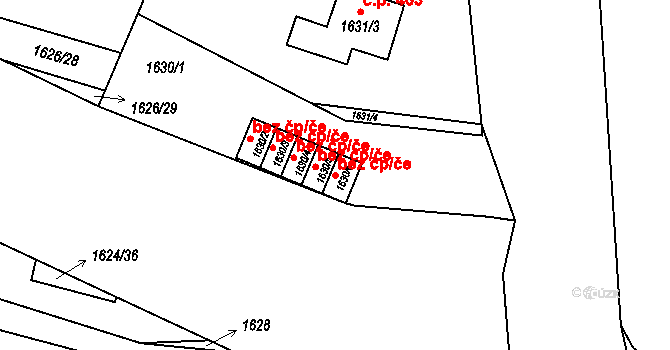 Jilemnice 44321929 na parcele st. 1630/6 v KÚ Jilemnice, Katastrální mapa