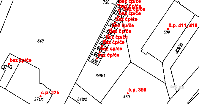 Skalná 49054929 na parcele st. 607 v KÚ Skalná, Katastrální mapa