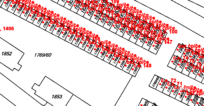 Tachov 49280929 na parcele st. 1769/108 v KÚ Tachov, Katastrální mapa