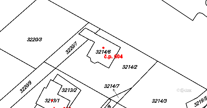 Podmoklice 604, Semily na parcele st. 3214/6 v KÚ Semily, Katastrální mapa