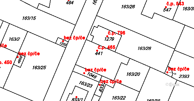 Lobeček 465, Kralupy nad Vltavou na parcele st. 441 v KÚ Lobeček, Katastrální mapa
