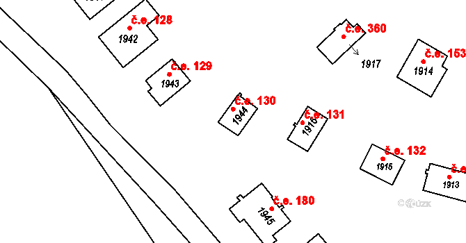 Jedovnice 130 na parcele st. 1944 v KÚ Jedovnice, Katastrální mapa