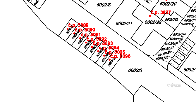 Znojmo 5094 na parcele st. 6002/88 v KÚ Znojmo-město, Katastrální mapa