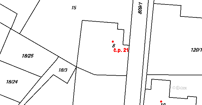 Kociánov 21, Loučná nad Desnou na parcele st. 8 v KÚ Kociánov, Katastrální mapa