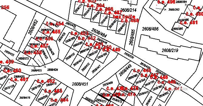 Staré Splavy 449, Doksy na parcele st. 2608/366 v KÚ Doksy u Máchova jezera, Katastrální mapa