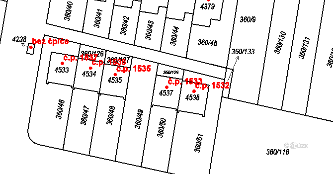 Strakonice I 1533, Strakonice na parcele st. 4537 v KÚ Strakonice, Katastrální mapa