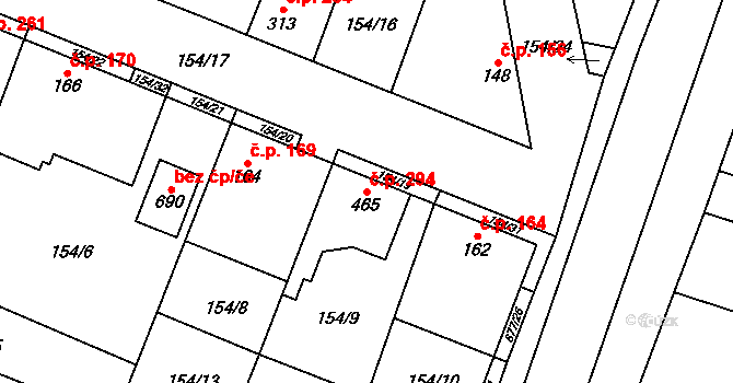 Líbeznice 294 na parcele st. 465 v KÚ Líbeznice, Katastrální mapa