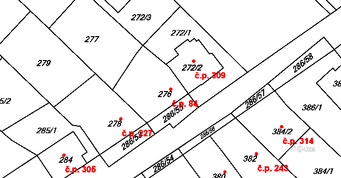 Zarazice 84, Veselí nad Moravou na parcele st. 276 v KÚ Zarazice, Katastrální mapa