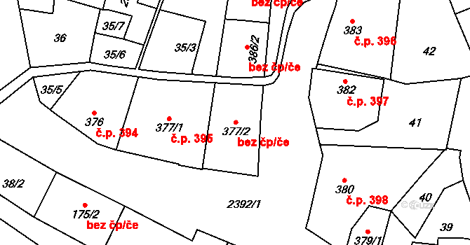 Polná 347 na parcele st. 377/2 v KÚ Polná, Katastrální mapa