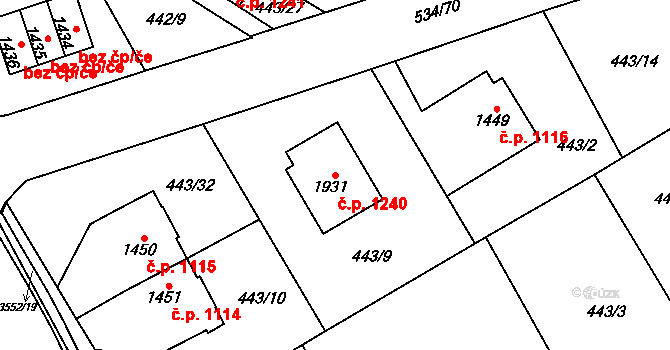 Lomnice nad Popelkou 1240 na parcele st. 1931 v KÚ Lomnice nad Popelkou, Katastrální mapa