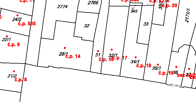 Třebechovice pod Orebem 16 na parcele st. 31 v KÚ Třebechovice pod Orebem, Katastrální mapa