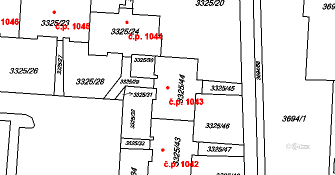 Lutyně 1043, Orlová na parcele st. 3325/44 v KÚ Horní Lutyně, Katastrální mapa