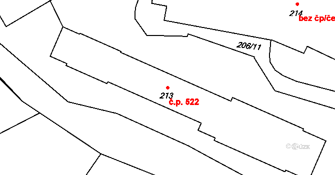 Přední Ptákovice 522, Strakonice na parcele st. 213 v KÚ Přední Ptákovice, Katastrální mapa
