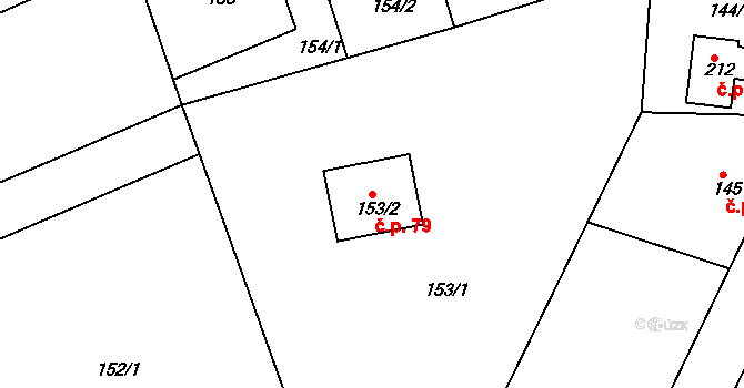 Josefov 79 na parcele st. 153/2 v KÚ Luh nad Svatavou, Katastrální mapa