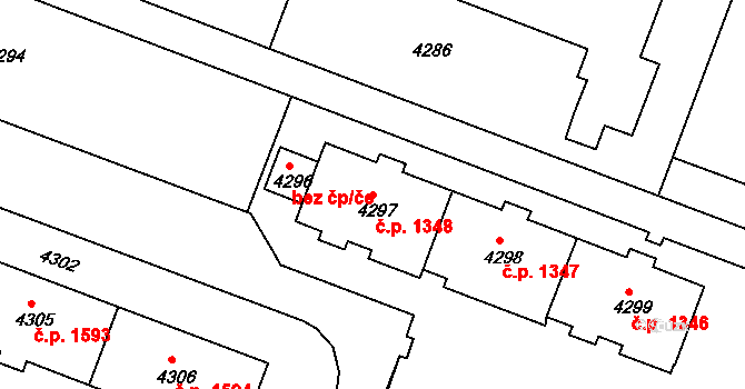 Bruntál 1348 na parcele st. 4297 v KÚ Bruntál-město, Katastrální mapa