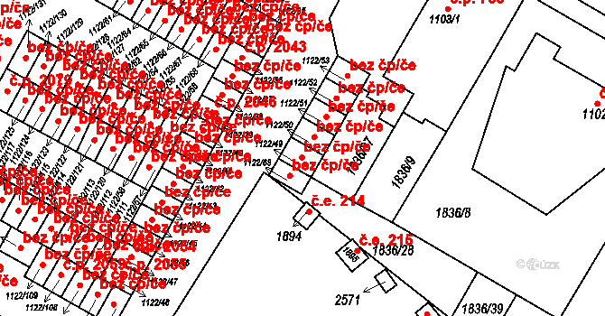 Uničov 2041 na parcele st. 1122/49 v KÚ Uničov, Katastrální mapa