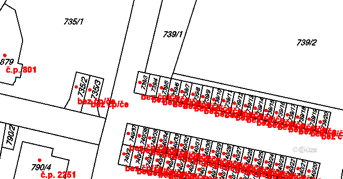 Sokolov 42952930 na parcele st. 739/6 v KÚ Sokolov, Katastrální mapa