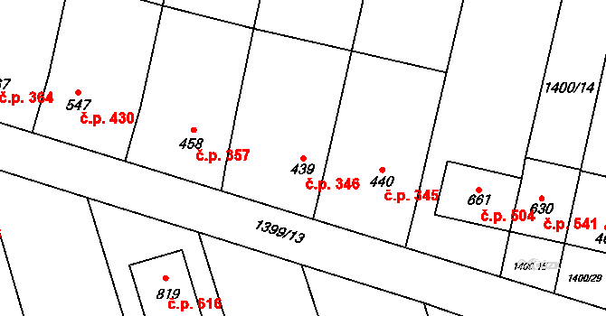 Březolupy 346 na parcele st. 439 v KÚ Březolupy, Katastrální mapa