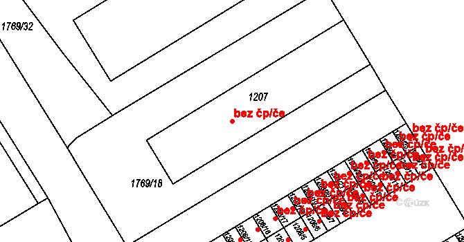 Milovice 47957930 na parcele st. 1207 v KÚ Milovice nad Labem, Katastrální mapa