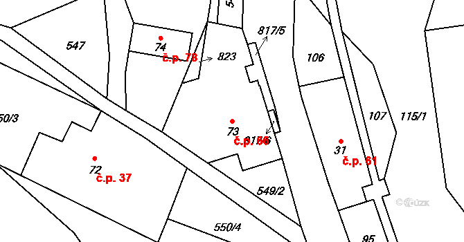 Štědrákova Lhota 66, Ruda nad Moravou na parcele st. 73 v KÚ Štědrákova Lhota, Katastrální mapa