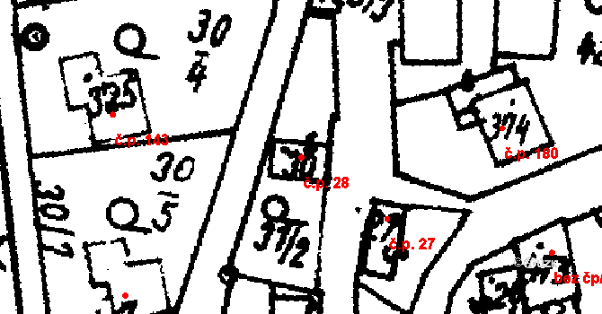 Velichovky 28 na parcele st. 30 v KÚ Velichovky, Katastrální mapa